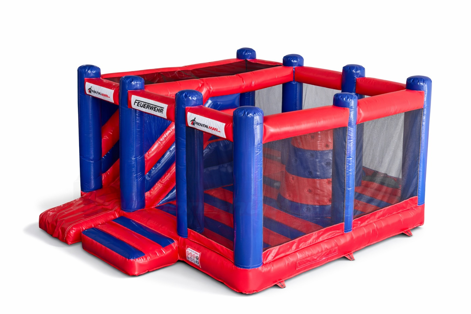 Hüpfburg Feuerwehr mit Kletterturm