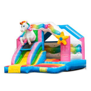 Hüpfburg JB Slide Combo Einhorn 01