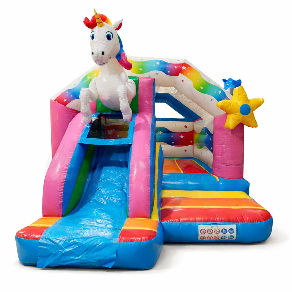 Hüpfburg JB Slide Combo Einhorn 01