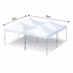 6m x 6m Faltzelt Kombination Seitenansicht