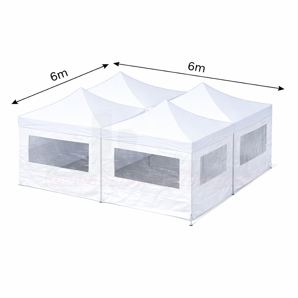 6x6m Faltzelt mit Seitenteilen