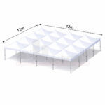 12x12m Abbildung Faltzelte Seitenansicht