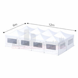 6x12m Faltzelt mit Seitenteilen