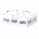 6x9m Faltzelt mit Seitenteile