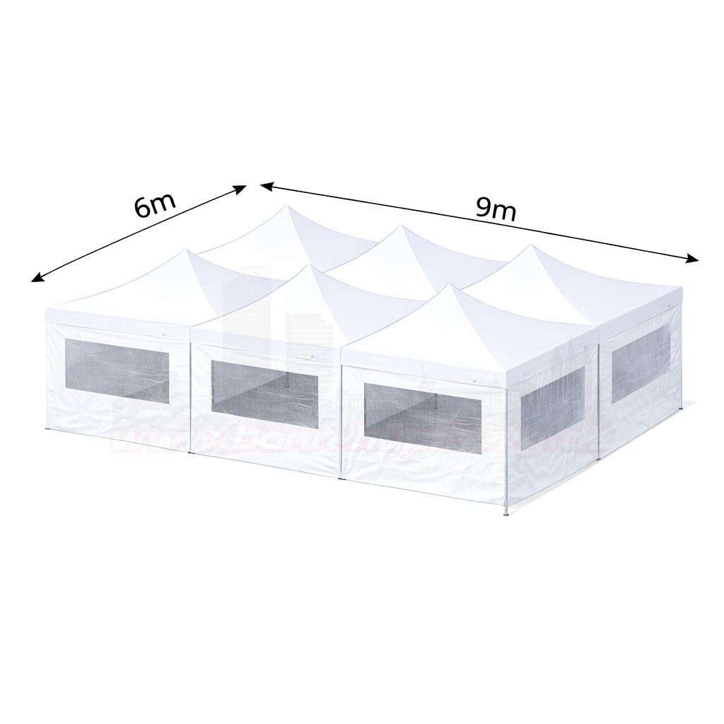 6x9m Faltzelt mit Seitenteile