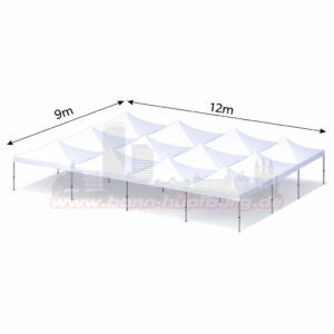 9x12m Abbildung Faltzelt Seitenansicht