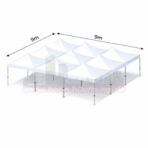 9x9m Abbildung Faltzelte Seitenansicht