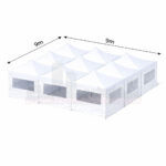 9x9m Faltzelt mit Seitenteile