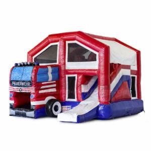 Hüpfburg JB Feuerwehr Multiplay mit Dach 01