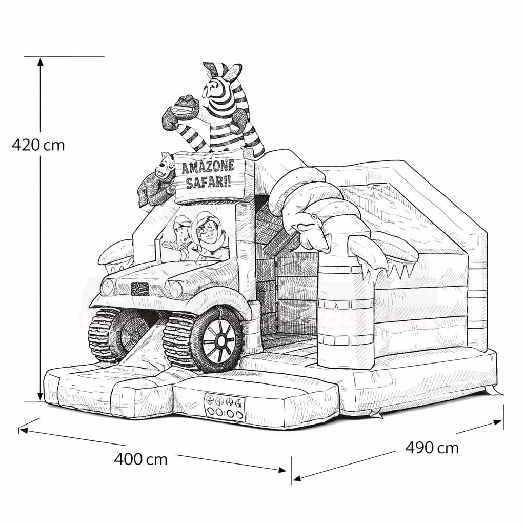 Hüpfburg JB Slide Combo Amazonas Safari