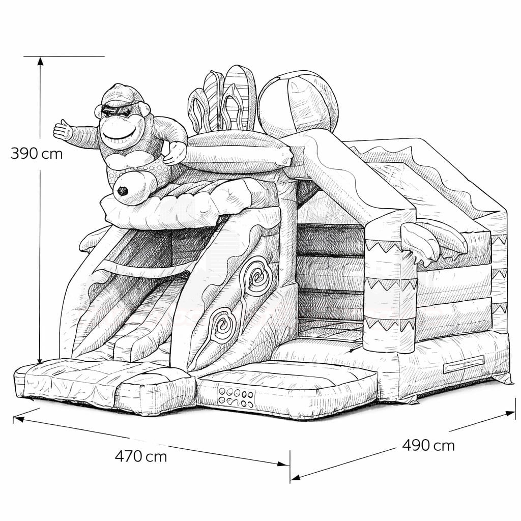 HüpfburgJB Slide Combo DoubleSlide Strand 01