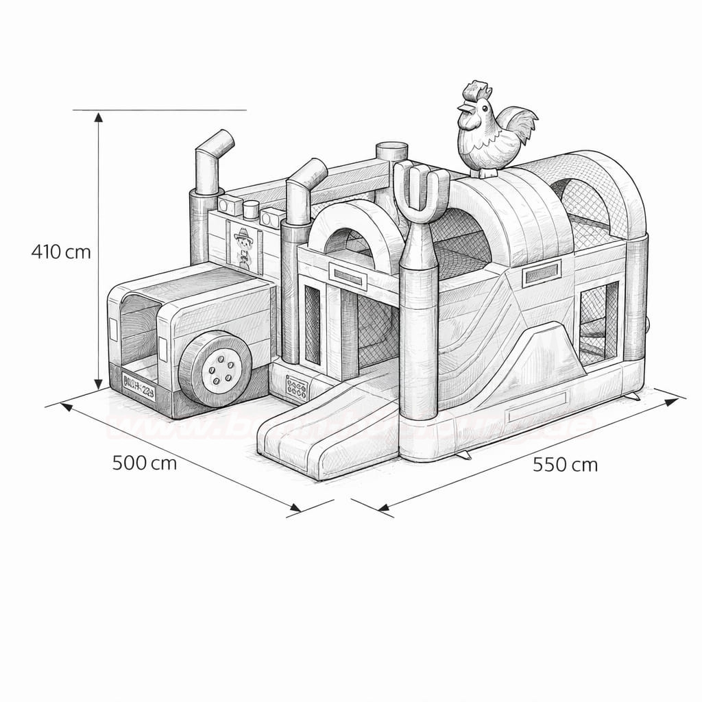 Hüpfburg-Multi-Bauernhof