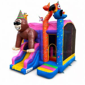 Hüpfburg Maxi Animal Party mit Doppelrutsche